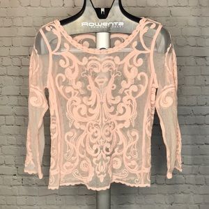 Express Women’s Long Sleeve Sheer Shirt Small